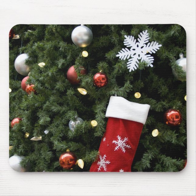 North America. Christmas decorations on tree. 5 Mouse Pad (Front)