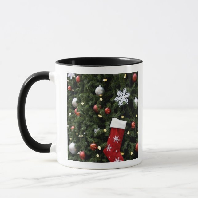 North America. Christmas decorations on tree. 5 Mug (Left)