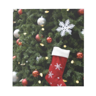 North America. Christmas decorations on tree. 5 Notepad