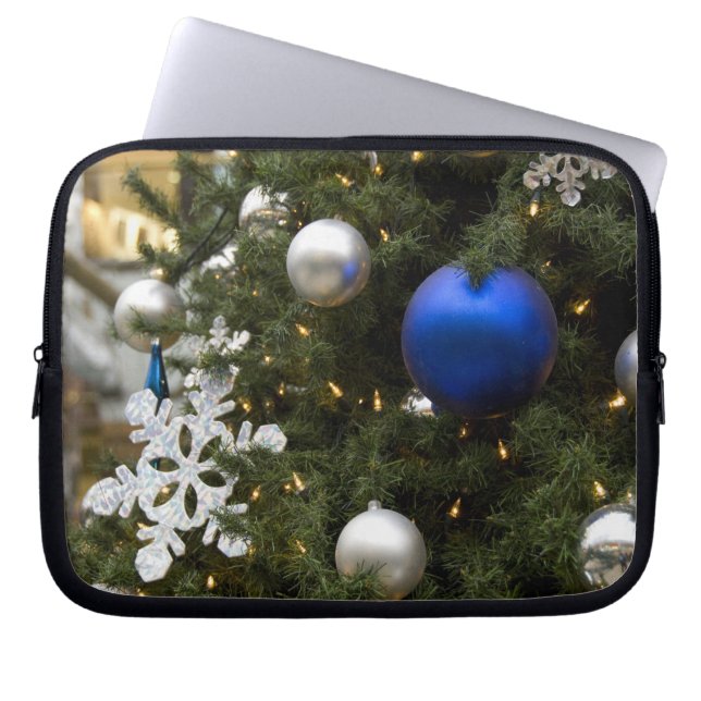 North America. Christmas decorations on tree. Laptop Sleeve (Front)