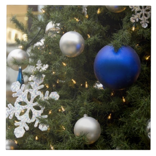 North America. Christmas decorations on tree. Tile (Front)