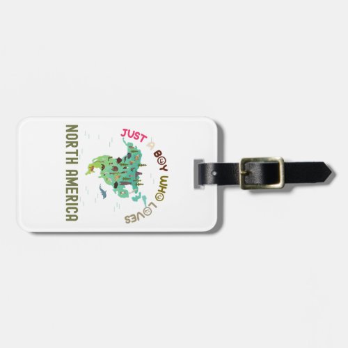 North America Continent Luggage Tag
