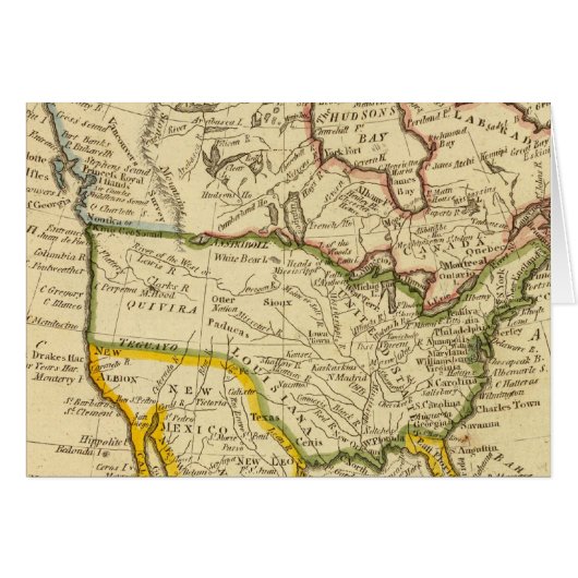 North America Engraved map Cards (Front Horizontal)