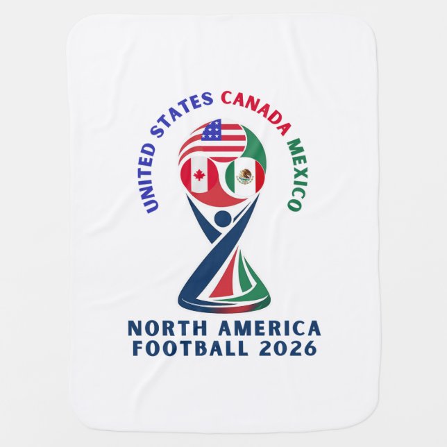 North America Football 2026 | USA Canada Mexico Baby Blanket (Front)