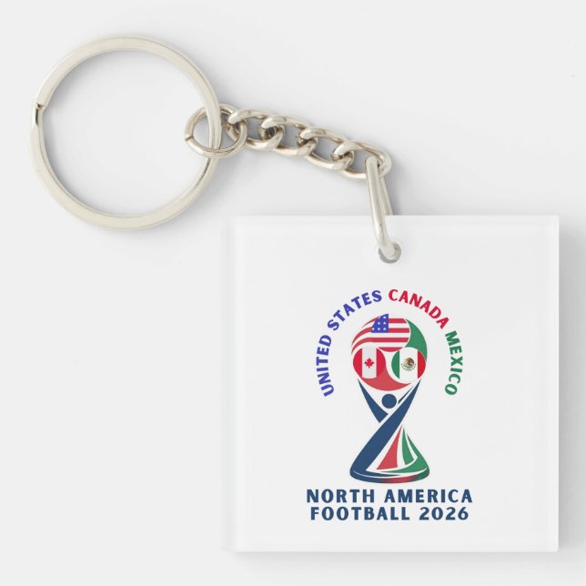 North America Football 2026 | USA Canada Mexico Keychain (Front)