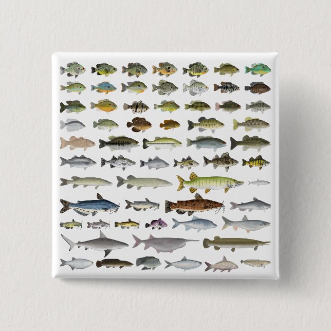 North America Freshwater Fish Group Button (Front)