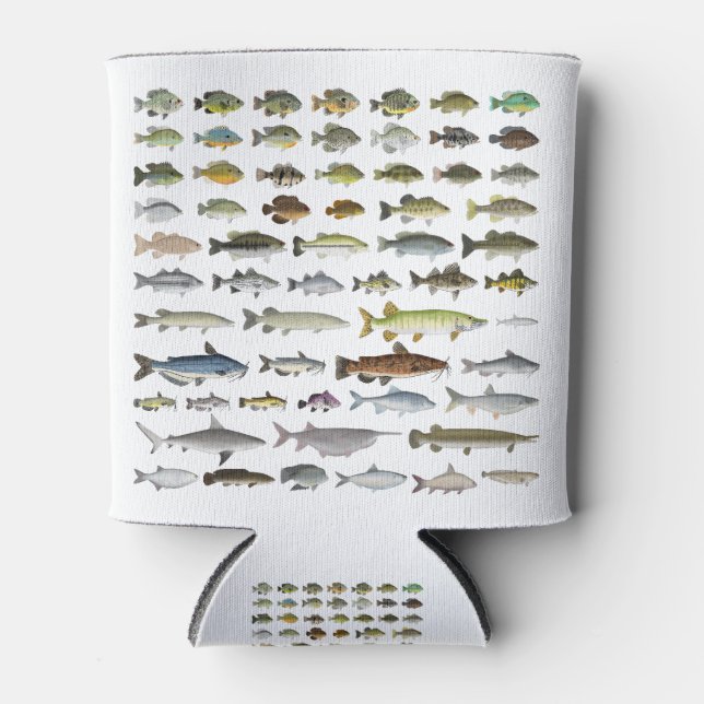 North America Freshwater Fish Group Can Cooler (Front)