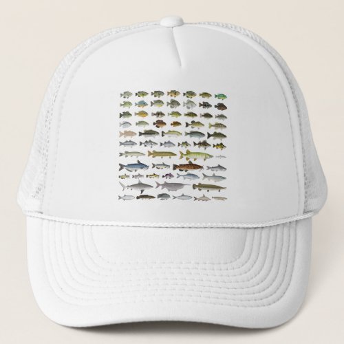 North America Freshwater Fish Group Trucker Hat