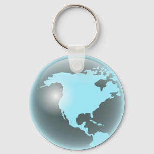 North America Glass Globe Keychain