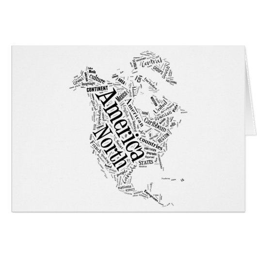 North America in Tagxedo Cards (Front Horizontal)