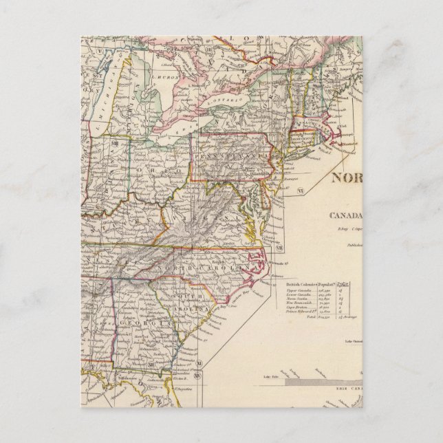 North America index map Postcard (Front)