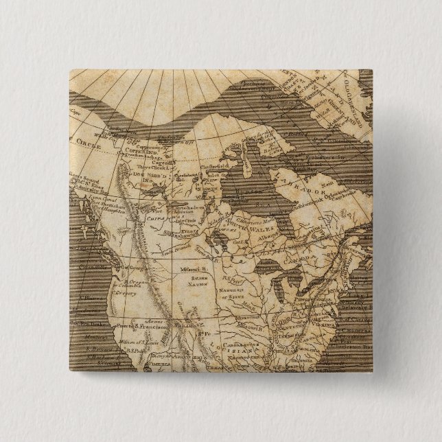 North America Map by Arrowsmith Button (Front)