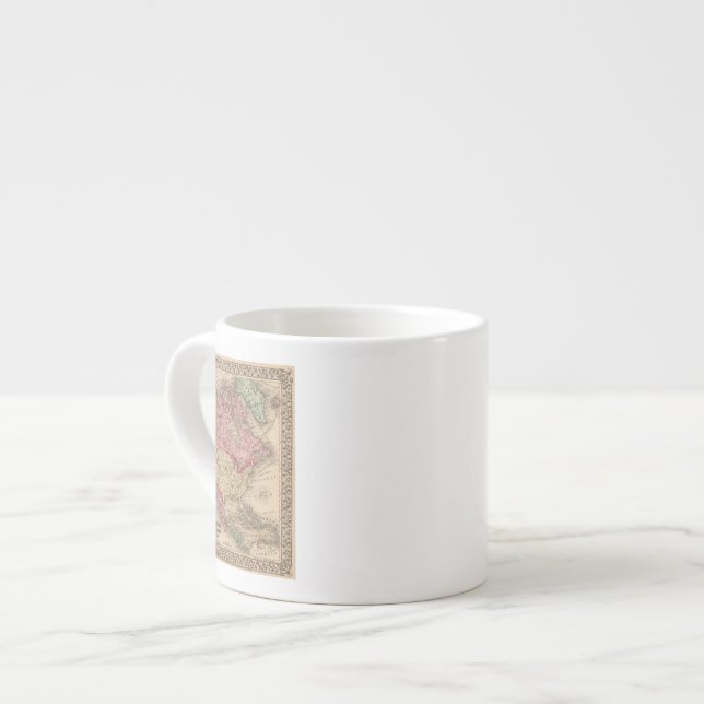 North America Map by Mitchell Espresso Cup (Front Left)
