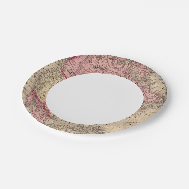 North America Map by Mitchell Paper Plates (Angled)