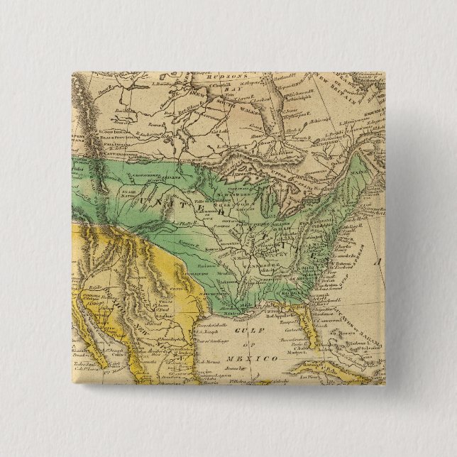 North America Map by Worcester Pinback Button (Front)