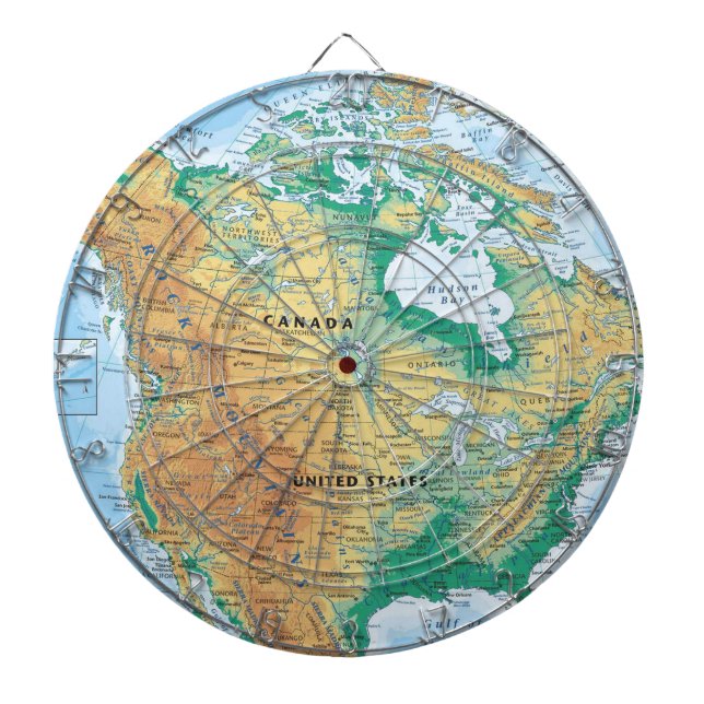 North America Map Dartboard (Front)