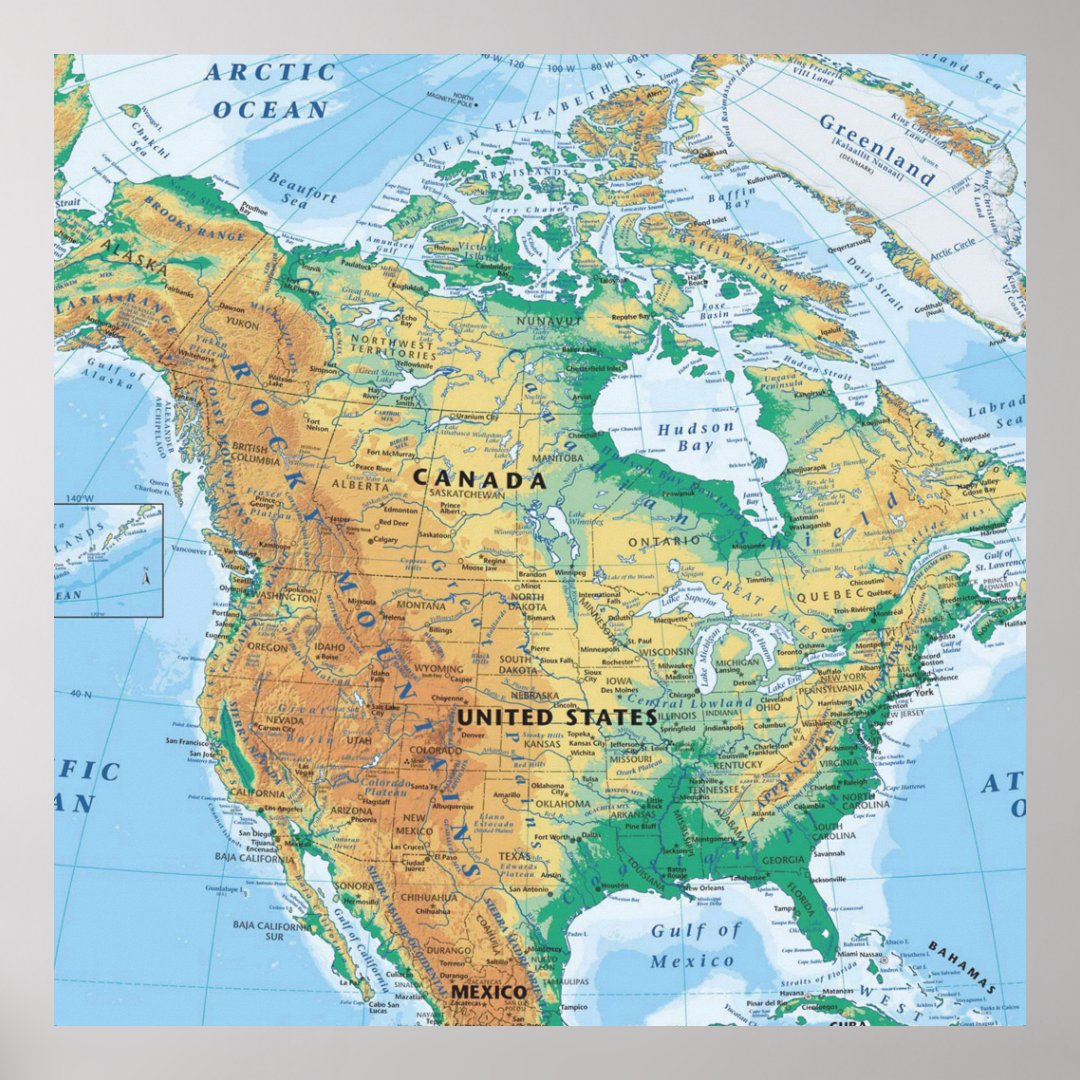 North America Map Poster | Zazzle