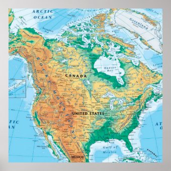 North America Map Poster | Zazzle