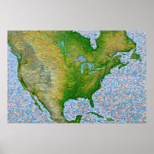 North America Mosaic Poster