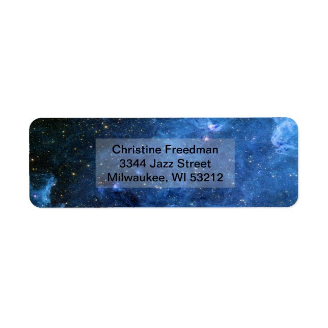 North America Nebula Blue, ZGOS Return Address Label (Front)