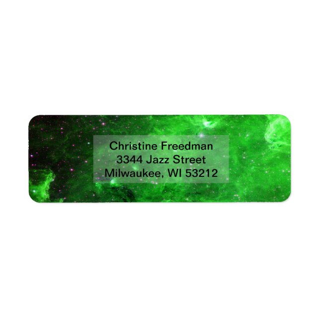North America Nebula Green, ZGOS Return Address Label (Front)
