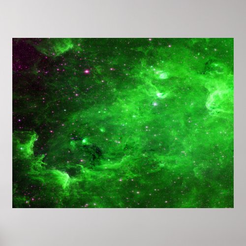 North America Nebula Infrared Green Value Poster