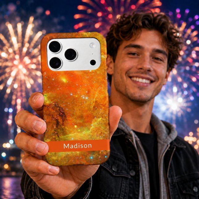North America Nebula Orange Green Your Name Case-Mate iPhone Case (North America Nebula Orange Green Your Name Case-Mate iPhone Case)