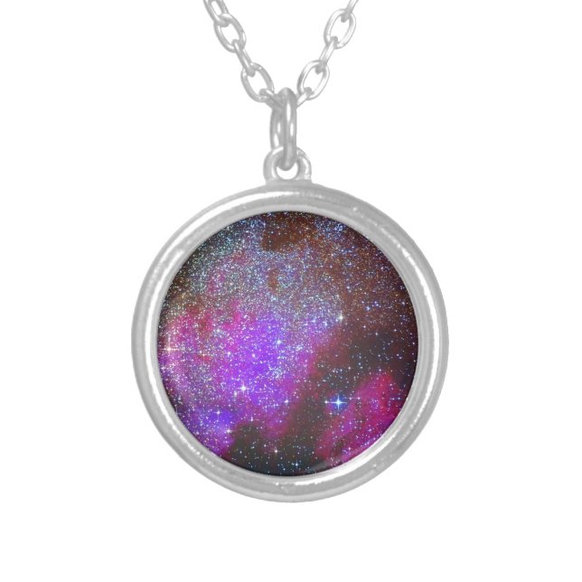North America Nebula. The Milky way. Silver Plated Necklace (Front)