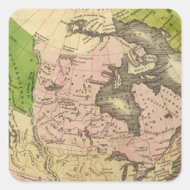 North America Olney Map Square Sticker (Front)