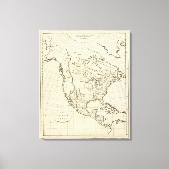 North America outline map Canvas Print (Front)