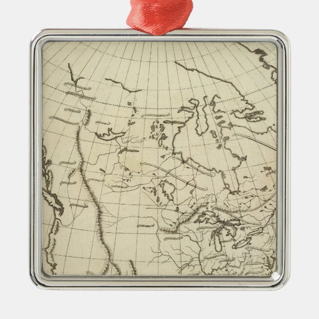 North America outline map Metal Ornament (Front)