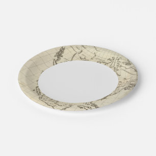 North America outline map Paper Plates