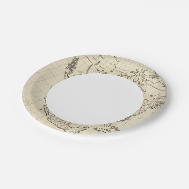 North America outline map Paper Plates (Angled)