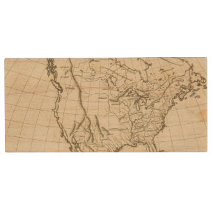 North America outline map Wood USB Flash Drive