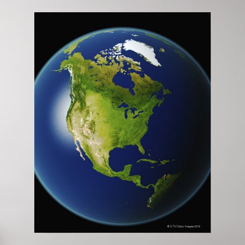 North America Seen from Space 2 Poster