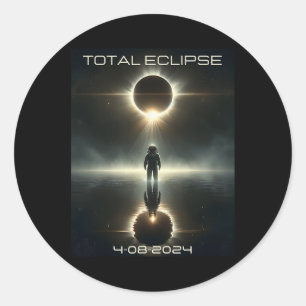 North America Total Solar Eclipse 2024 Astronomy Classic Round Sticker