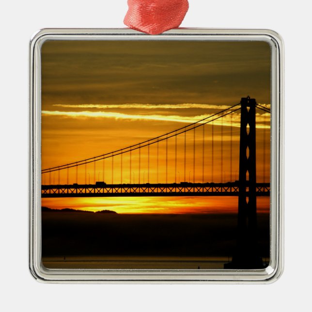 North America, USA, California, San Francisco. 3 Metal Ornament (Front)