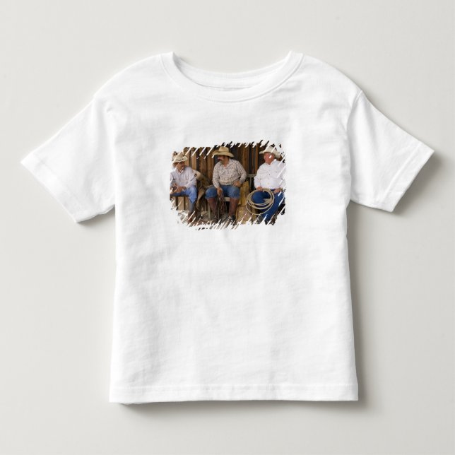 North America, USA. Cowboys relaxing and Toddler T-shirt (Front)