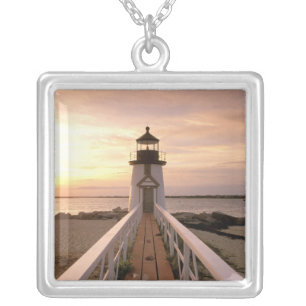 North America, USA, Massachusetts, Nantucket 4 Silver Plated Necklace