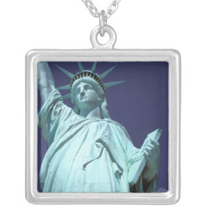 North America, USA, New York, New York City. 7 Silver Plated Necklace