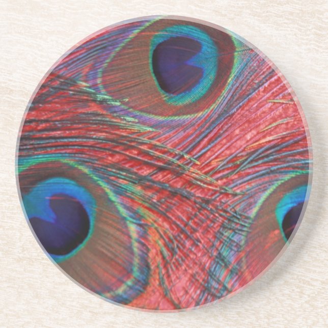 North America, USA, WA, Redmond, Peacock Drink Coaster (Front)