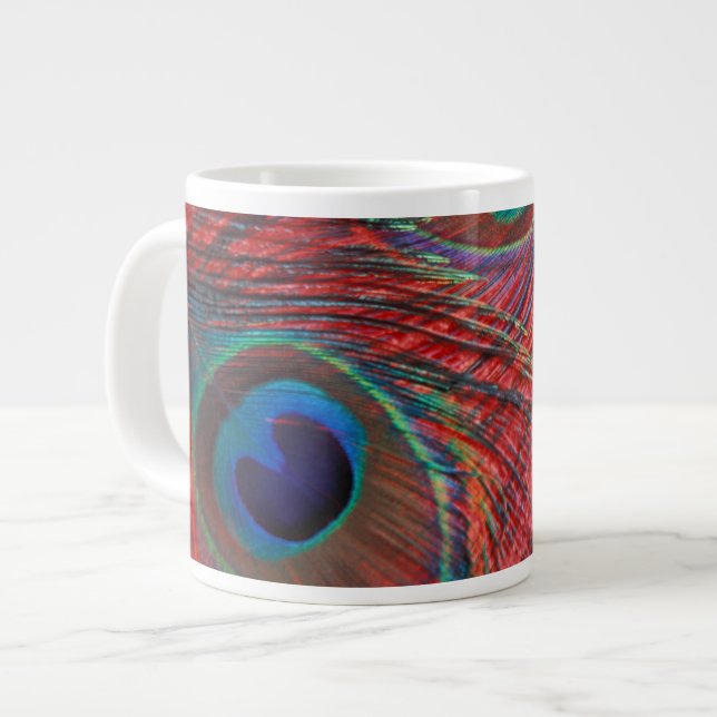 North America, USA, WA, Redmond, Peacock Large Coffee Mug (Front Left)