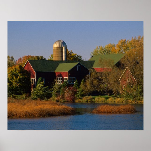 North America, USA, Wisconsin. Red Barn in Poster (Front)