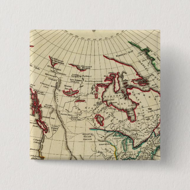 North America with boundaries outlined Pinback Button (Front)