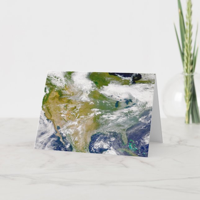 North America With Smoke Visible In Locations. Card (Front)