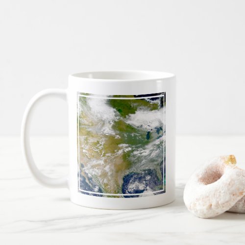 North America With Smoke Visible In Locations Coffee Mug