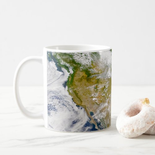North America With Smoke Visible In Locations Coffee Mug
