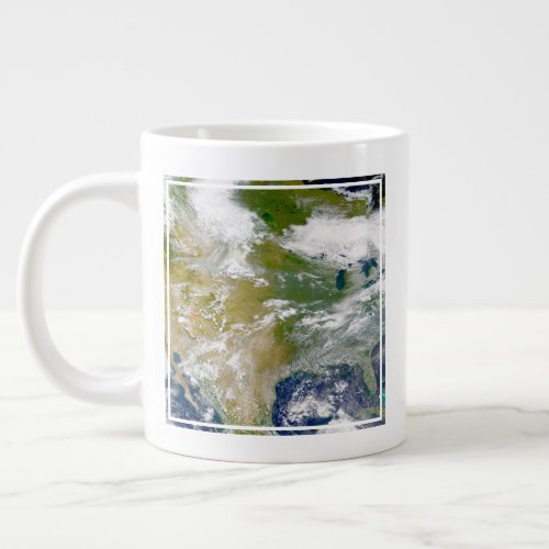 North America With Smoke Visible In Locations Giant Coffee Mug