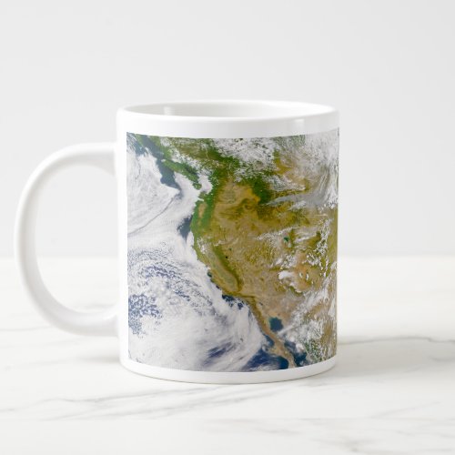 North America With Smoke Visible In Locations Giant Coffee Mug
