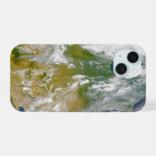 North America With Smoke Visible In Locations iPhone 15 Case